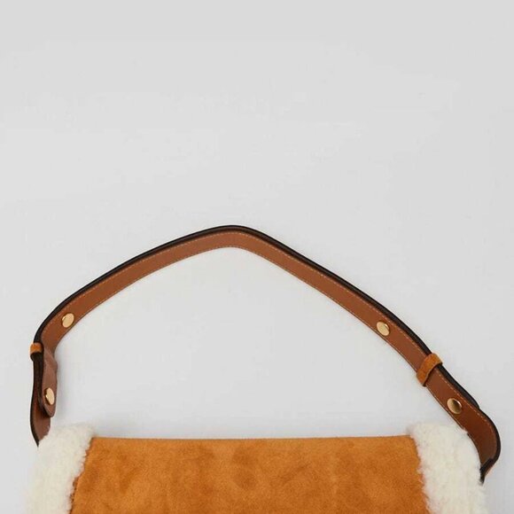 Gucci Light Brown Suede and Shearling Horsebit 1955 Small Bag - Picture 6 of 11